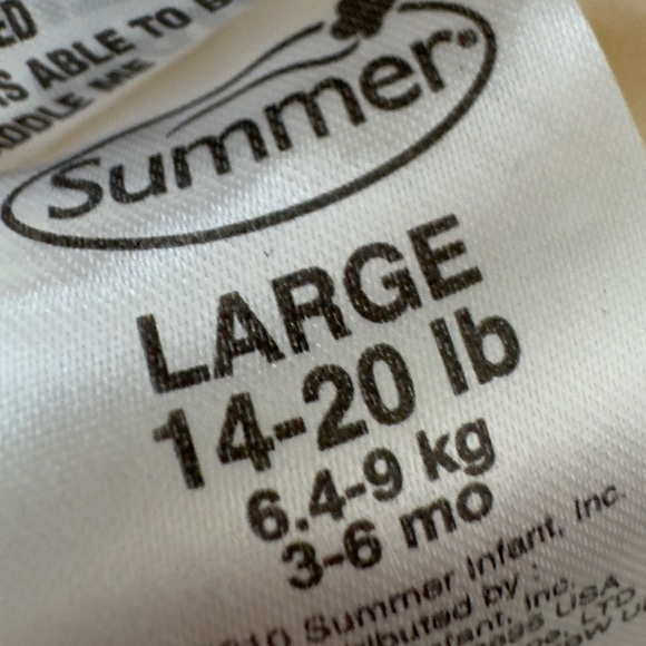 Organic Cotton Swaddle Me Swaddles by Summer neutral unisex size L (14-20 lb) - Picture 5 of 7